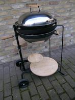 Houtskool wok-stel met 2 wielen en 3 voorraadplanken, Tuin en Terras, Houtskoolbarbecues, Ophalen, Zo goed als nieuw, Met accessoires