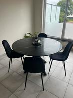 Eettafel + stoelen, Ophalen, 100 tot 150 cm, Rond, Marmer