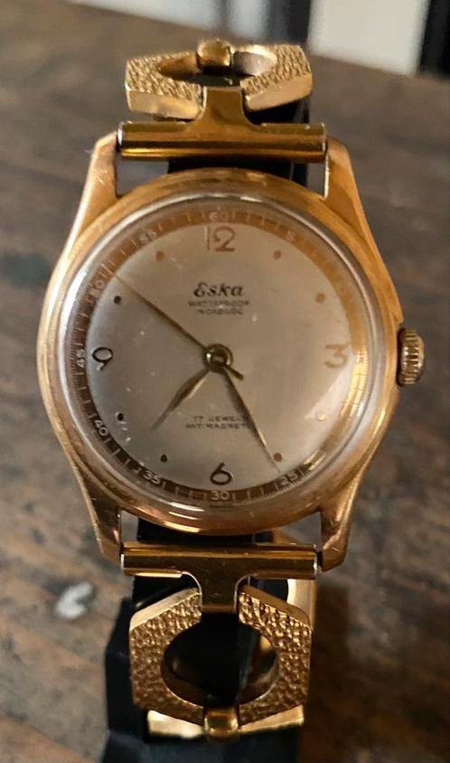 Eska 18 karaats gouden polshorloge unisex, Handtassen en Accessoires, Horloges | Heren, Gebruikt, Polshorloge, Overige merken