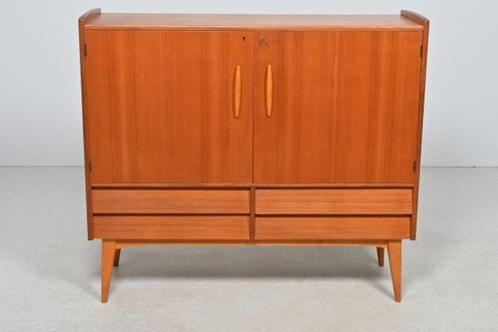 Armoire scandinave en teck et hêtre – années 60, Antiek en Kunst, Antiek | Meubels | Kasten, Verzenden