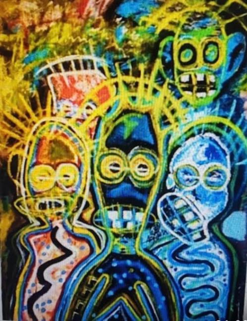 MOOI ORIGINEEL WERK VAN IVOORSE KUNSTENAAR ABOUDIA 78/122, Antiek en Kunst, Kunst | Schilderijen | Modern, Ophalen