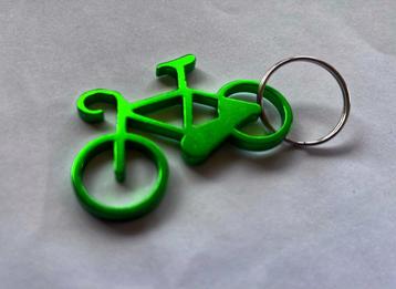 Sleutelhanger/ flesopener met fiets 5 fluorescerend kleuren