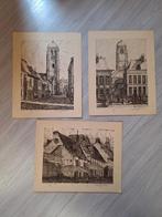 lot 3 gravures? lithographie Tournai église saint brice..., Antiquités & Art, Enlèvement ou Envoi