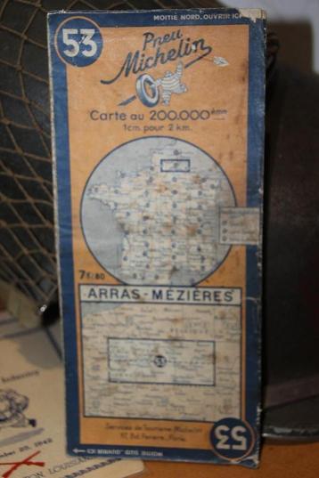 WW2 Michelinkaart nr. 53  „Arras - Mezières” - 1942 beschikbaar voor biedingen