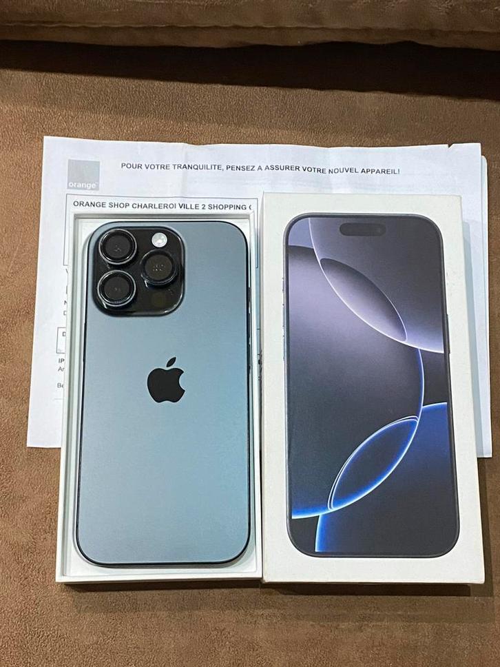 İPHONE 16 PRO 256 GB BLACK TİTANİUM (FACTURE + GARANTİE), Télécoms, Téléphonie mobile | Apple iPhone, Comme neuf, 256 GB, iPhone 16 Pro