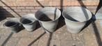 4 planten potten" Savanna" : 2 grote+2 kleinere ,kleur antra, Ophalen of Verzenden, Zo goed als nieuw, Kunststof, Tuin