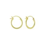 14K verguld zilveren creolen met Franse haak - 1,5 x 14 mm, Ophalen of Verzenden, Nieuw, Goud, Zilver