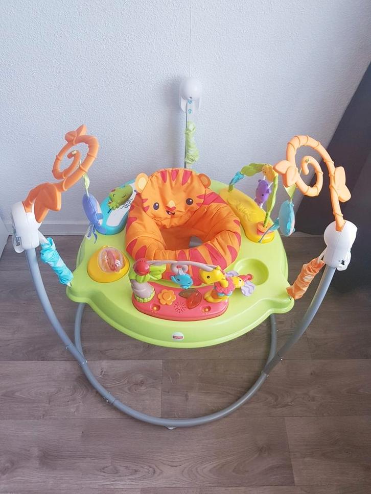 Fisher-Price - Jumperoo Jungle - Sauteur pour bébé, Kinderen en Baby's, Speelgoed | Fisher-Price, Zo goed als nieuw, Met licht