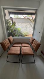 4 cognac kleurige stoelen, Huis en Inrichting, Ophalen, Kunststof, Bruin, Scandinavisch