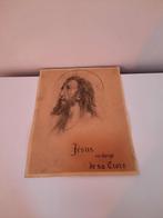Antieke Lithigrafie van Jezus met aureool, Antiek en Kunst, Antiek | Religieuze voorwerpen, Ophalen of Verzenden