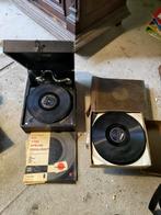 78 toeren grammofoon in koffer + assimilatieplaten en andere, Cd's en Dvd's, Vinyl | Klassiek, Gebruikt, Ophalen