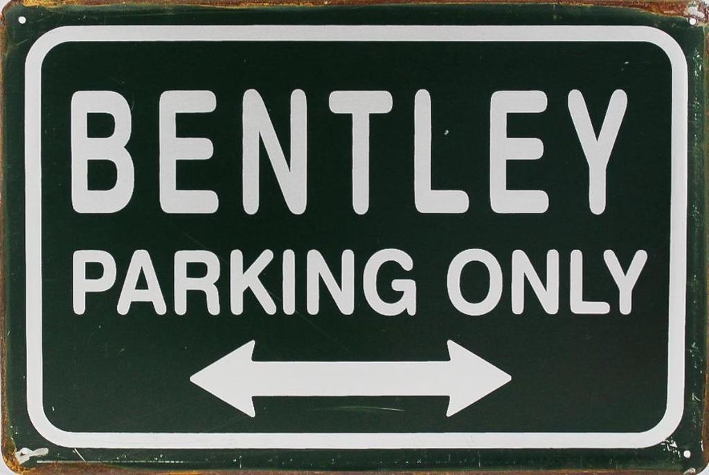Metalen rusty-old wandplaat Bentley Parking Only, Auto diversen, Tuning en Styling, Ophalen of Verzenden