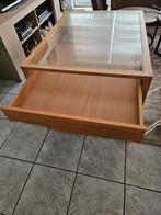 Salontafel met wieltjes, Huis en Inrichting, Ophalen, Gebruikt, Rechthoekig, Glas