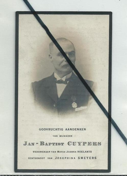 Cuypers Jan Baptist X Roelants - 1851/1917 - Lot Nr. 115, Verzamelen, Bidprentjes en Rouwkaarten, Bidprentje, Verzenden