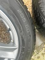 4 winterbanden 205/60 R16H op alu velgen, Auto-onderdelen, Banden en Velgen, Ophalen, Winterbanden, Velg(en)