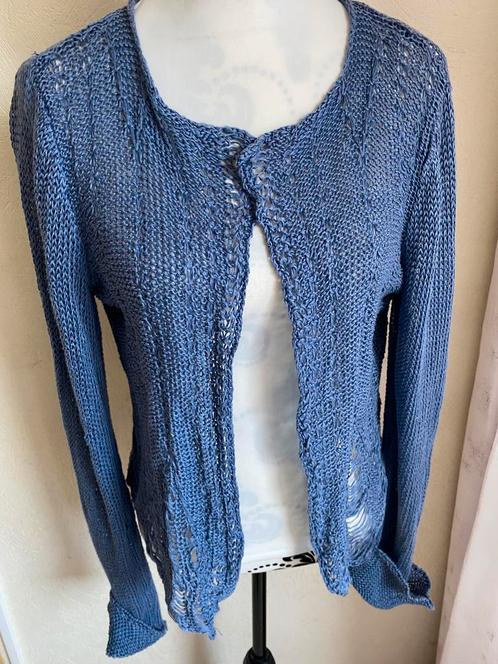 Opengewerkt gebreid vest - Blauwe maat Lees de maten, Kleding | Dames, Truien en Vesten, Blauw, Ophalen of Verzenden