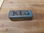 oude kleine lege blauwe klg-doos, Verzenden, Gebruikt, Overige typen