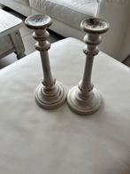 Houten kandelaars wit, Ophalen