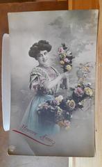 antieke postkaart, Maria Tilkin, Huy, Hoei, bloemen, Ophalen of Verzenden, Voor 1920, Gelopen, Namen