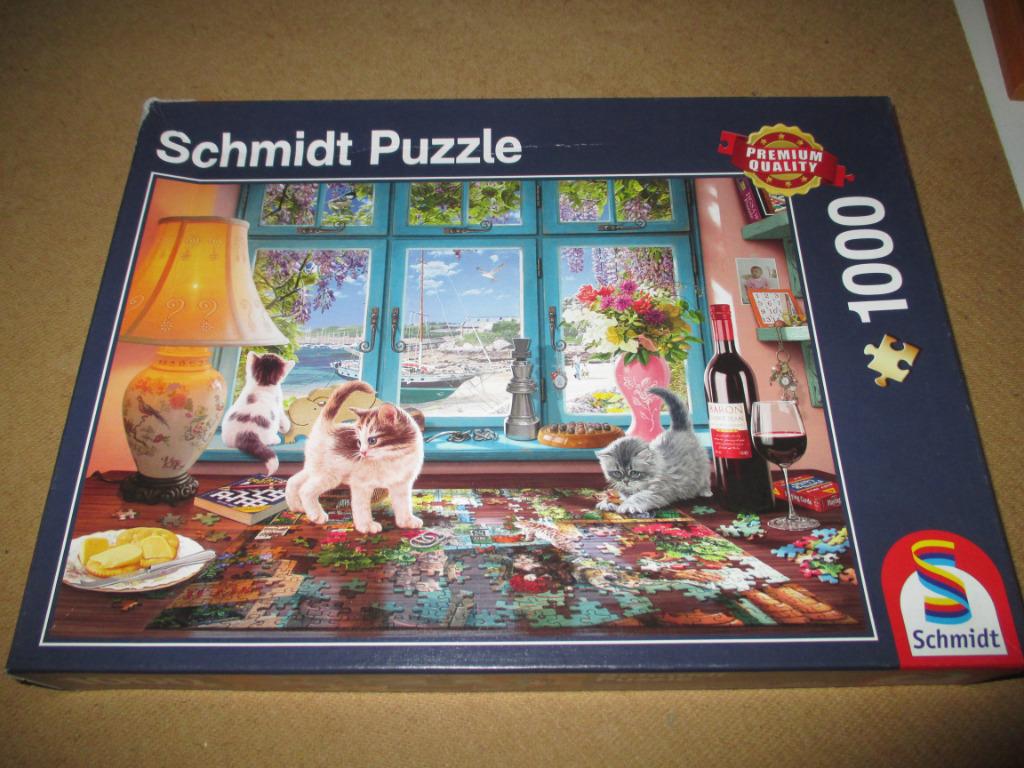 puzzel at the puzzle table merk Schmidt, Hobby en Vrije tijd, Denksport en Puzzels, Zo goed als nieuw, Legpuzzel, 500 t/m 1500 stukjes
