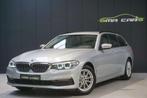 BMW 5 Serie 520 iA Benzine-Automaat-Navi-Cam-PDC-Leder-Garan, Te koop, Zilver of Grijs, Benzine, Emergency brake assist