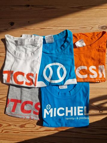 T-shirts (5) TCSM  (tennis club sint-michiels) maat 3/4 beschikbaar voor biedingen