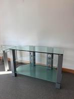 Tv meubel glas transparant met aluminium, Ophalen, Zo goed als nieuw, Glas