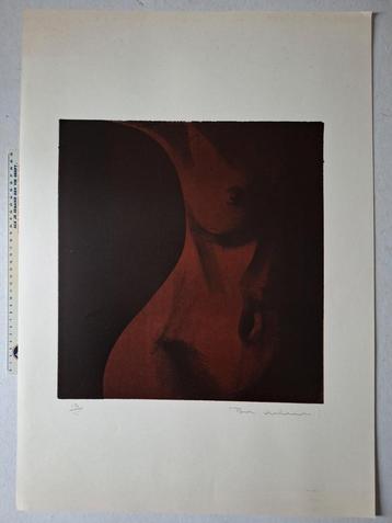 Mooie litho van Paul Verbeeck "Naakte vrouw in roodbruin" beschikbaar voor biedingen