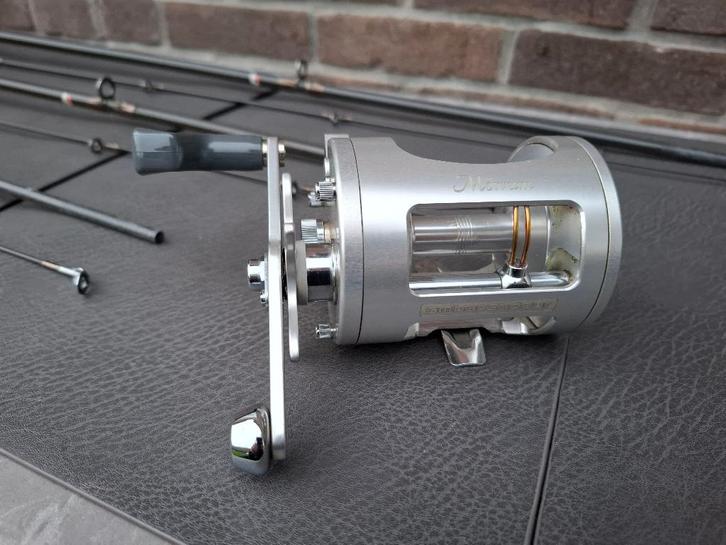 Abu Mörrum: 5 x reel en 4 x hengel, Watersport en Boten, Hengelsport | Roofvissen, Zo goed als nieuw, Complete set, Ophalen of Verzenden