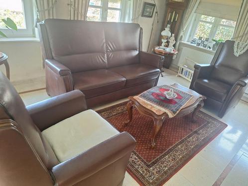 Woonkamer set – Bank, 2 Fauteuils & Salontafel – Klassieke s, Huis en Inrichting, Fauteuils, Zo goed als nieuw, Ophalen