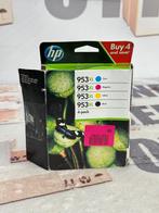 HP 953XL Zwart Cyaan Magenta Geel inkt pakket 4-pak 953-XL, Computers en Software, Ophalen of Verzenden, Zo goed als nieuw