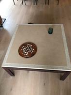 Table basse de 1 x 1 m avec structure en métal, Maison & Meubles, Comme neuf, Enlèvement