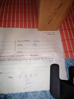 Recipiënt met houten transportbox medisch staal '50 Document, Antiek en Kunst, Curiosa en Brocante, Ophalen of Verzenden