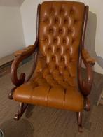 Lederen schommelstoel vintage, Antiquités & Art, Antiquités | Meubles | Chaises & Canapés, Enlèvement