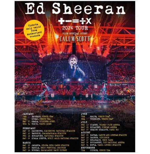 Tickets Ed Sheeran +-= Tour Tenerife 29/06, Tickets en Kaartjes, Evenementen en Festivals, Twee personen