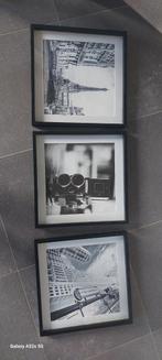 3 cadres carrés 38*38 / photos noir et blanc  / antiquité, Comme neuf, Enlèvement ou Envoi