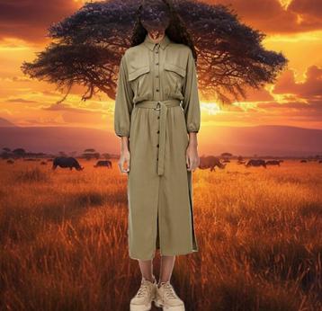 Light comfortable shirt dress with belt (size S/M) new beschikbaar voor biedingen
