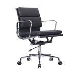 Eames EA 217 Soft pad Bureaustoel zwart leer, Maison & Meubles, Chaises de bureau, Noir, Chaise de bureau, Ergonomique, Enlèvement ou Envoi