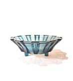 Geometrische Blauw Glazen Art Deco Kom (door Scailmont), Antiek en Kunst, Ophalen of Verzenden