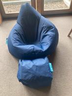 Big bertha original zitzak met voetsteun, Enlèvement, Comme neuf, Bleu, Pouf