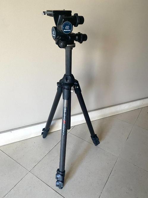 Manfrotto carbonstatief met geared head, Audio, Tv en Foto, Fotografie | Statieven en Balhoofden, Gebruikt, Driepoot, 175 cm of meer
