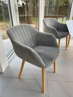 2 eetkamer stoelen, Ophalen, Gebruikt, Grijs, Twee