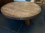 Table basse ronde en chêne massif style japandi, Maison & Meubles, Tables | Tables de salon, Enlèvement, Comme neuf, Chêne