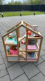 Houten poppenhuis, Kinderen en Baby's, Speelgoed | Poppenhuizen, Ophalen, Zo goed als nieuw, Poppenhuis