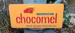 Emaille Reclamebord Bord CHOCOMEL Langcat, Ophalen of Verzenden, Zo goed als nieuw, Reclamebord