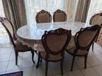 Eettafel en 6 stoelen antiek in goede staat, Ophalen