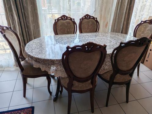 Eettafel en 6 stoelen antiek in goede staat, Antiek en Kunst, Antiek | Meubels | Stoelen en Sofa's, Ophalen