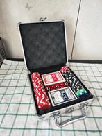 Poker set in aluminium koffer + extra kaarten, Ophalen, Zo goed als nieuw