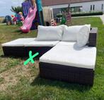Lounge tuinset wicker witte kussens als nieuw met tafel, Ophalen of Verzenden, Wicker, Tuinset