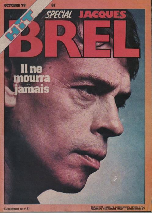 Jacques BREL  4 revues éditées à sa mort en 1978 - 6 €/pièce, Boeken, Muziek, Gelezen, Artiest, Ophalen of Verzenden